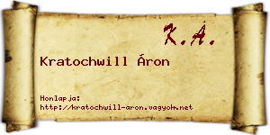 Kratochwill Áron névjegykártya